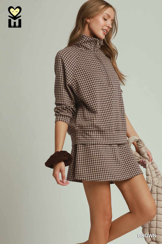 Fall Gingham Skort