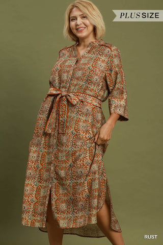 Curvy Fall Abstract Dress