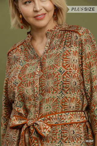 Curvy Fall Abstract Dress