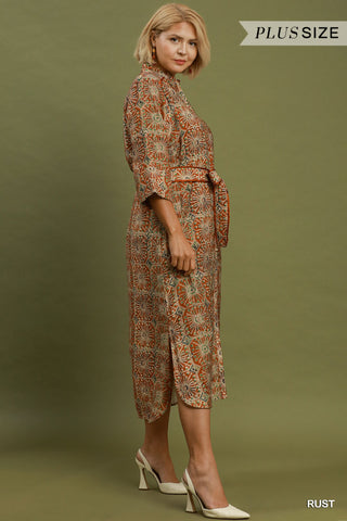 Curvy Fall Abstract Dress