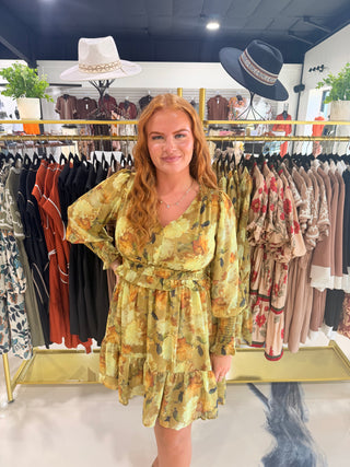 The Woodland Mini Dress- Olive