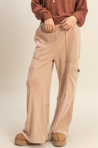 The Josie Mineral Washed Pant/Taupe