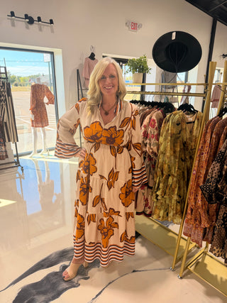 Fall Bloom Midi Dress