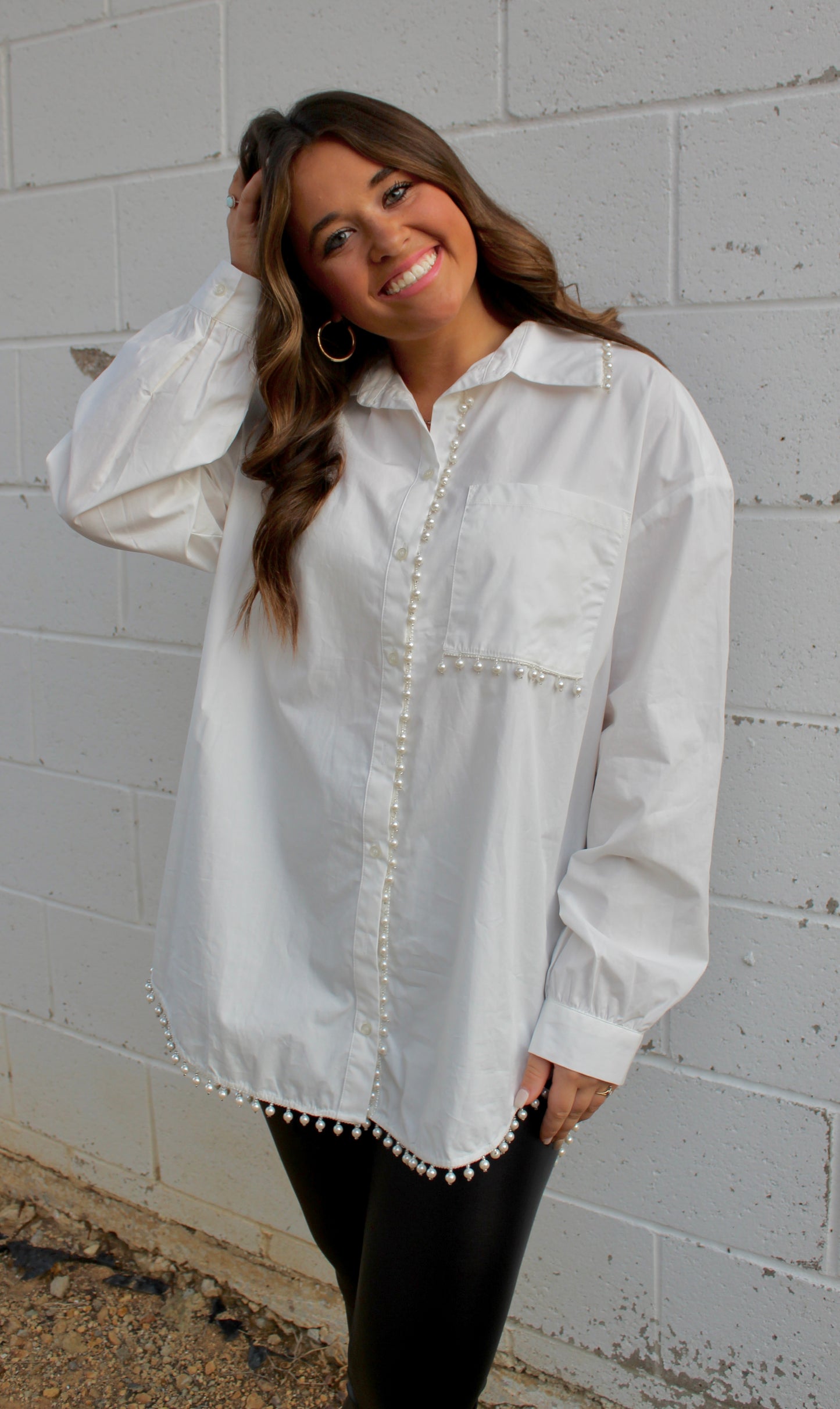 Pearl Jam Button Up Tunic Top