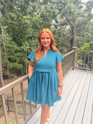 The Sweet Society Mini Dress - Teal