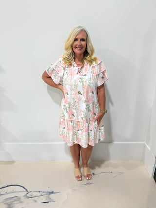 Forever Floral Mini Dress /Pink