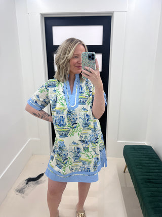 The Blue Willow Mini Dress
