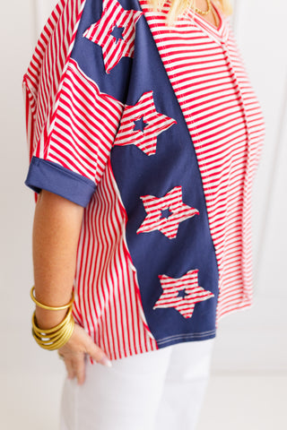 Oh Say Can You See Stripe Top
