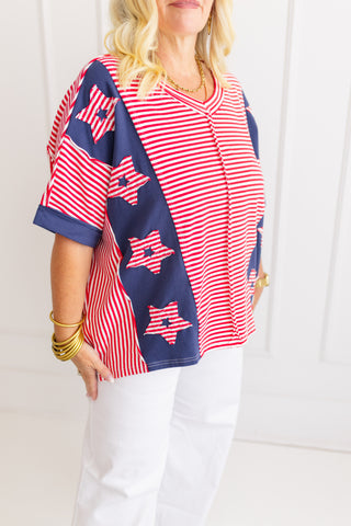 Oh Say Can You See Stripe Top
