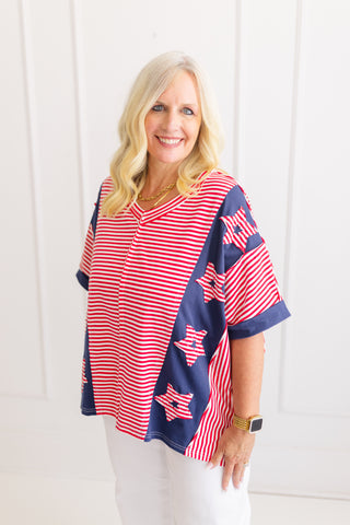 Oh Say Can You See Stripe Top