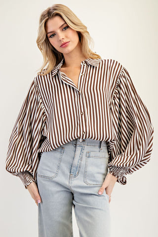 Cocoa Stripe Blouse