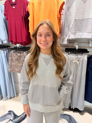 Lazy Weekend Top- Grey