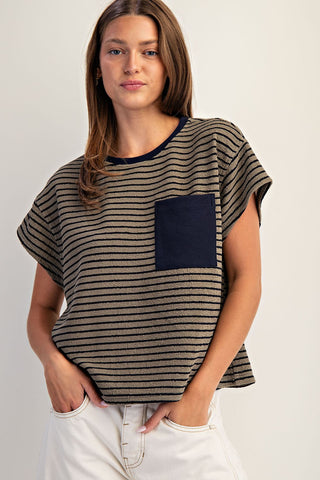 The City Stripe Top- Dry Herb