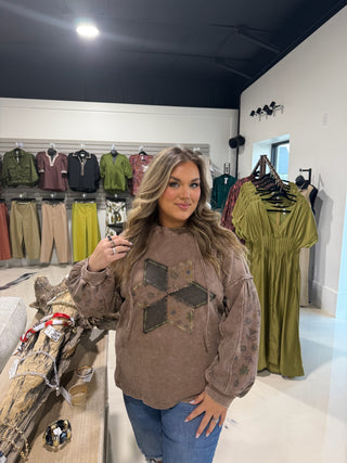 Curvy Aria Knit Top - Mocha