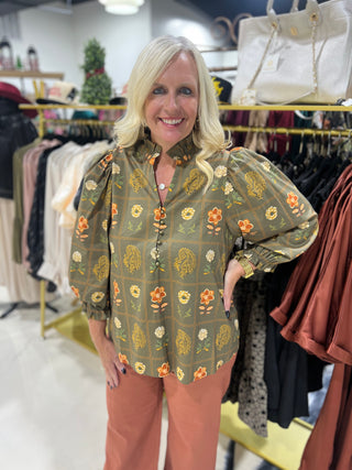 Petal Pop Top - Olive