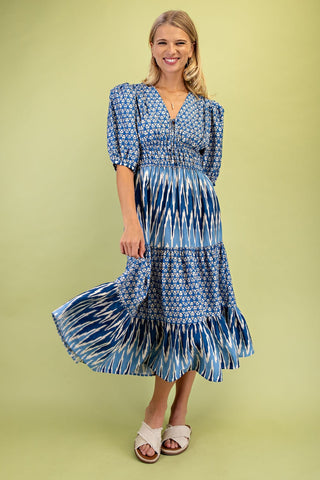 American Honey Midi Dress- Blue