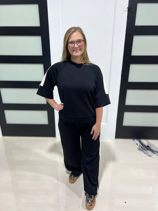 Scuba Knit Top- Black