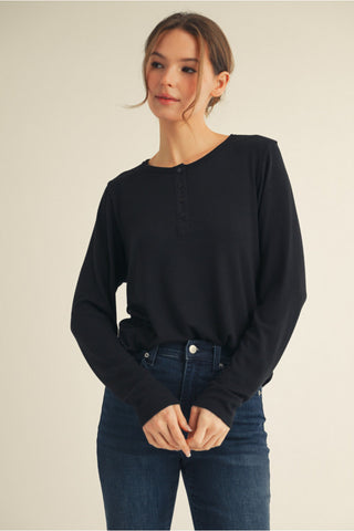 New Day Layering Top- Black
