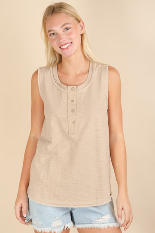 The Bree Tank-Taupe