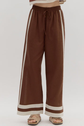 Accent Border Pant- Brown