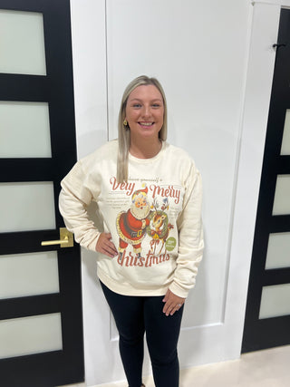 Merry Little Christmas Sweatshirt- Tan