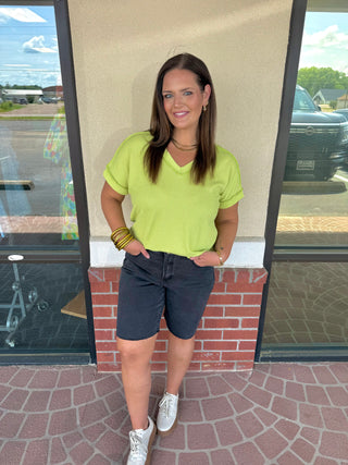 Mid Rise Bermuda Shorts