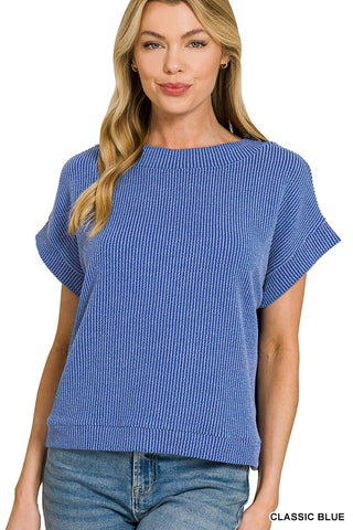 Favorite Ribbed Top- Blue