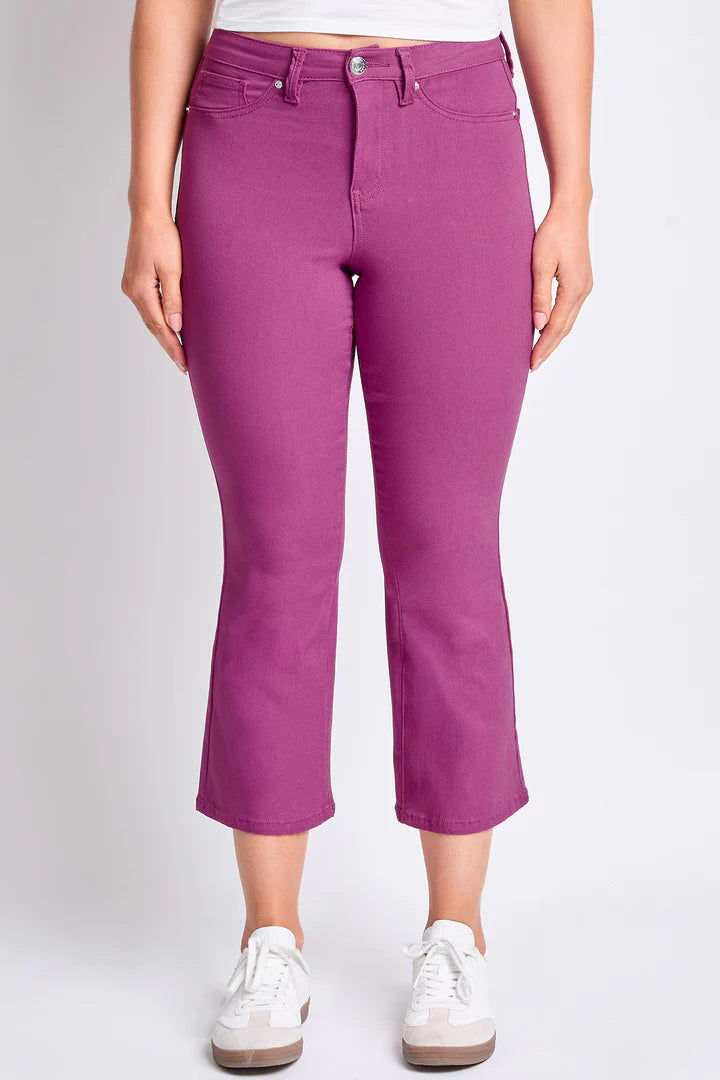 Color Rush YMI Cropped Jeans In Magenta