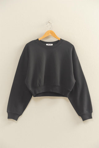 Core Cropped Sweatshirt- Black