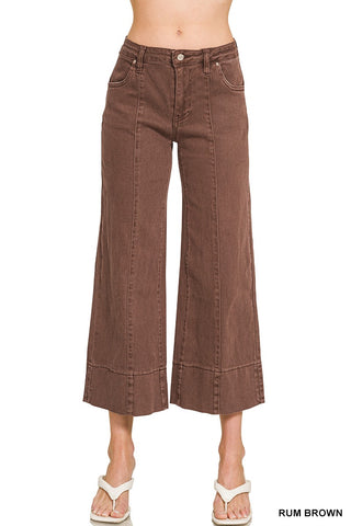 Good Day Cropped Pant- Rum Brown