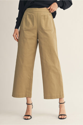 Cropped Autumn Slacks- Khaki
