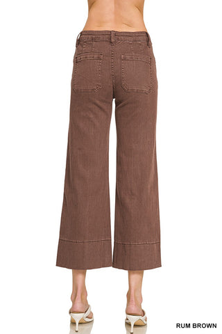 Good Day Cropped Pant- Rum Brown