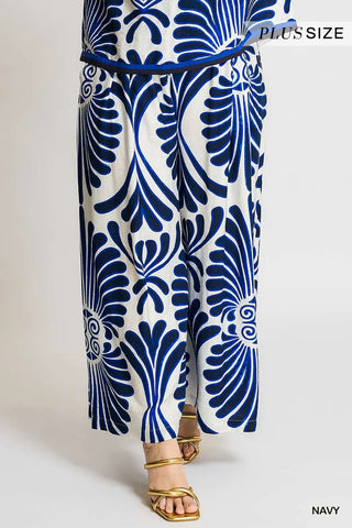 Curvy Pull On Pants- Navy