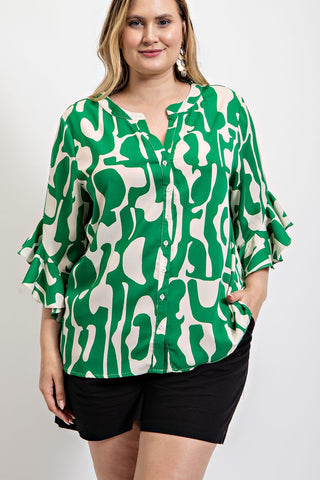 Curvy Wild & Worthy Top- Green