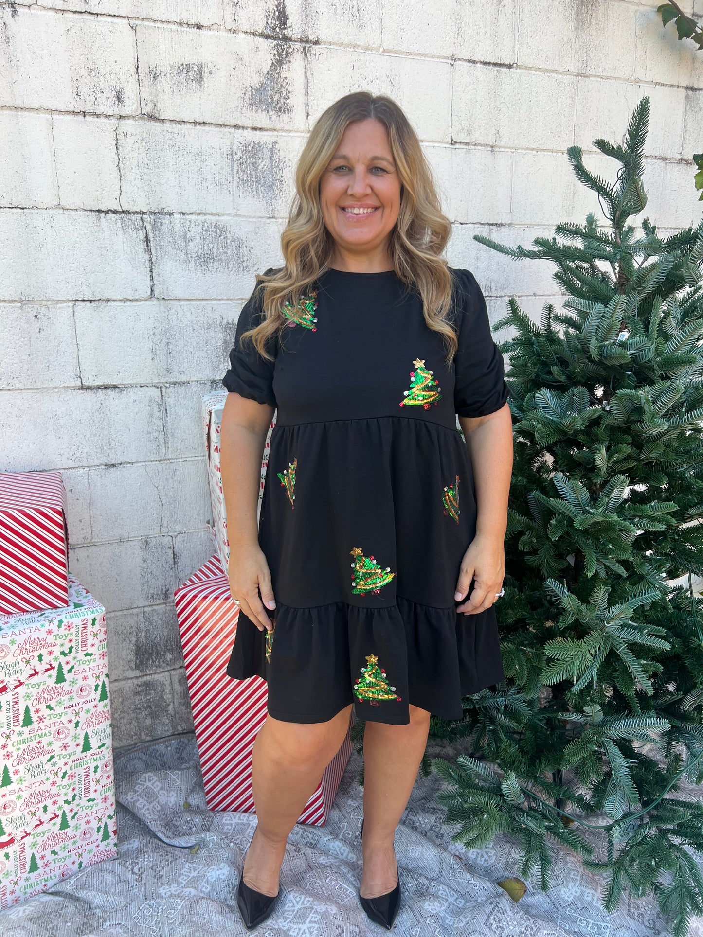 Christmas Tree Sequin Dress