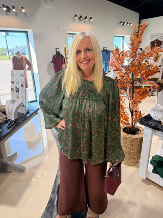 Southern Charm Blouse- Olive