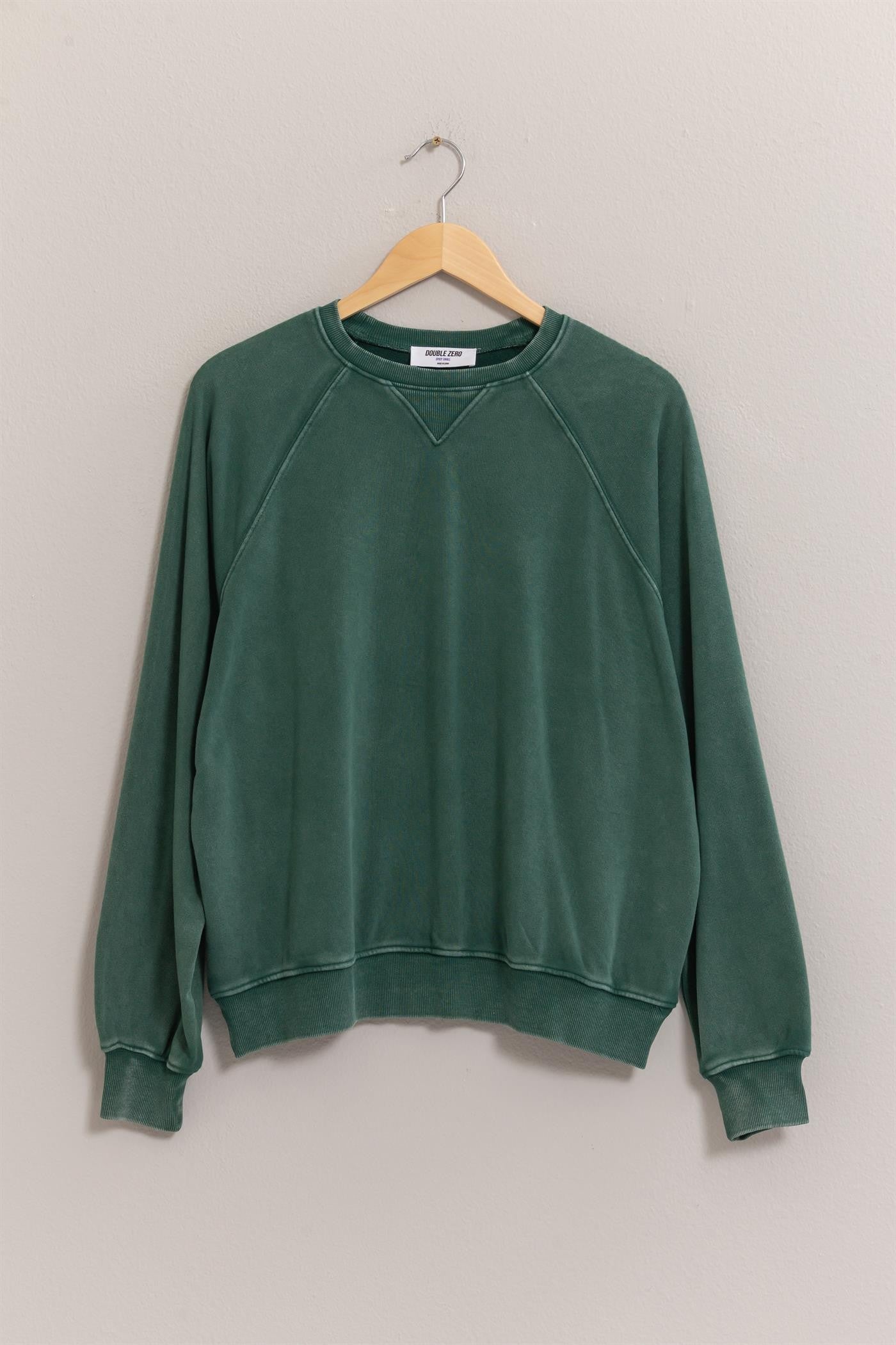 Basic Style Sweatshirt- Dark Green