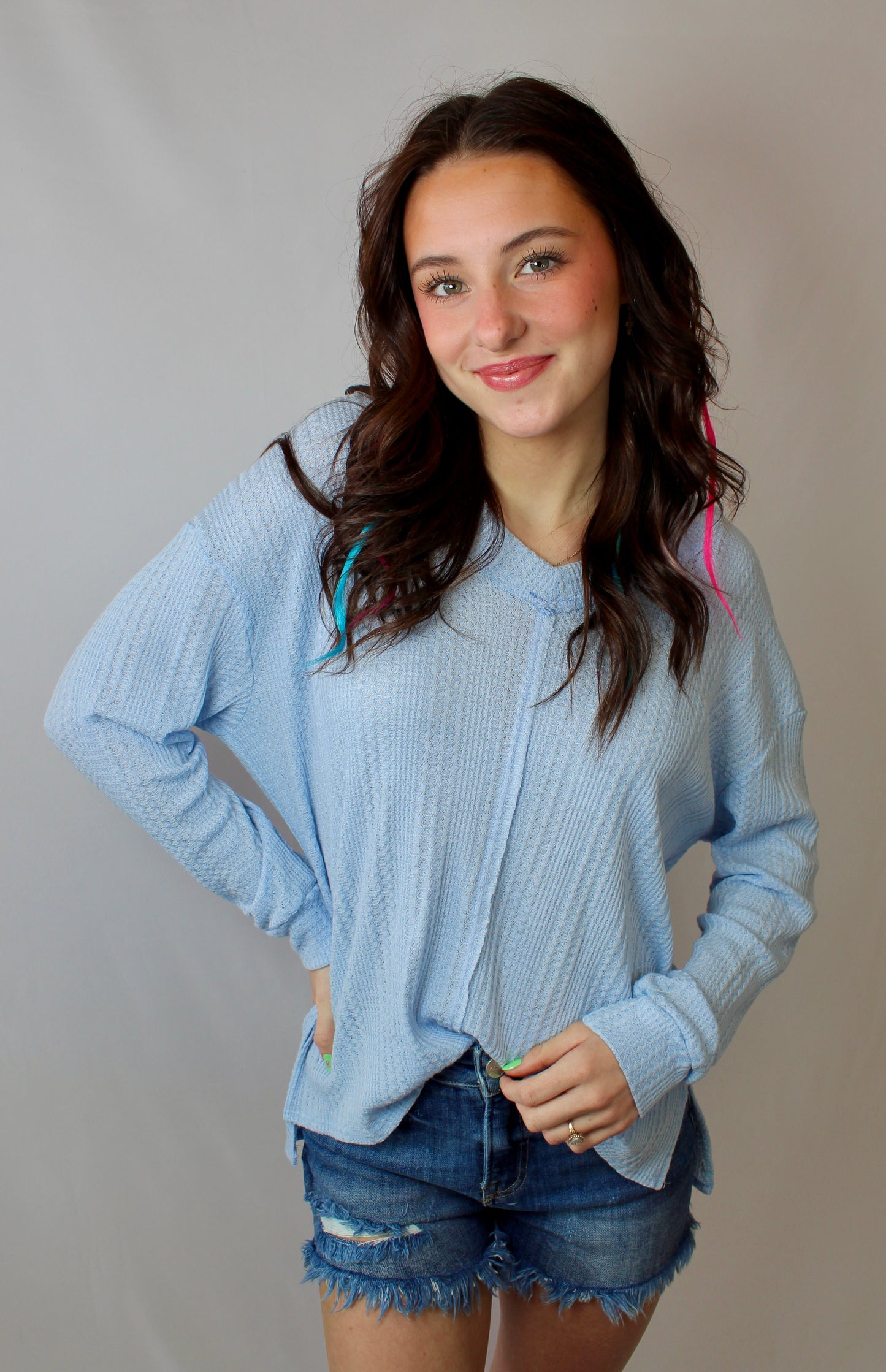 The Ashlynn Top In Blue