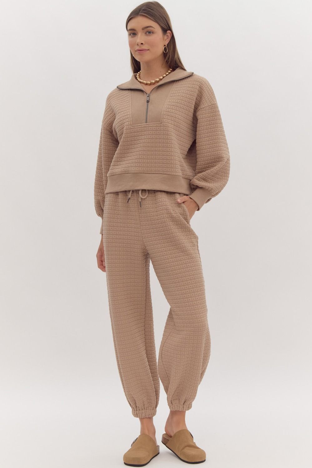 Textured Sweatshirt In Mocha