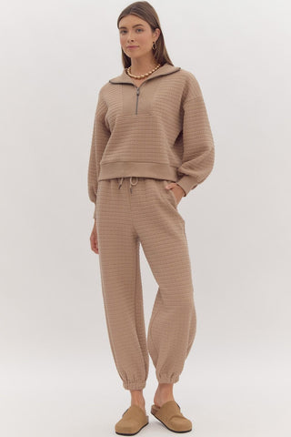 Textured Sweatshirt In Mocha