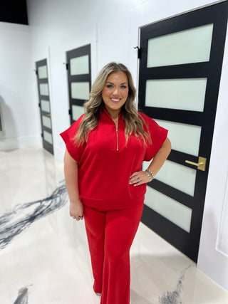 Curvy Scuba Top/Ruby