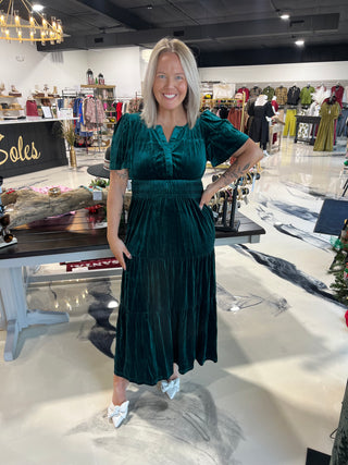 All Is Bright Maxi Dress- Green