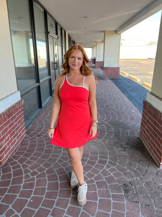 Kelly Activewear Dress- Red