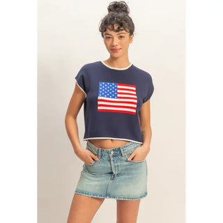 Freedom Sleeveless Top-Navy