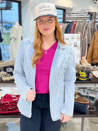 Tara Denim Blazer