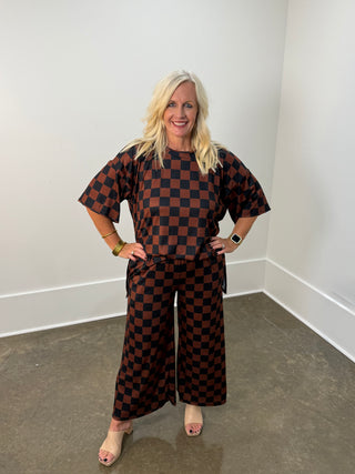 Curvy Checkmate Pant/Mocha