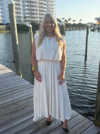 Never Forget Me Pleated Midi Skirt