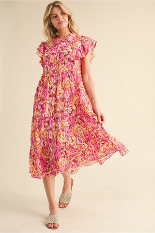 Bold & Boho Floral Dress