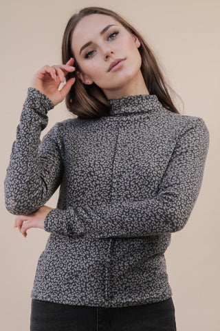 Wild Dreams Top- Gray Leopard