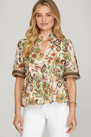 Dreamful Garden Top- Olive